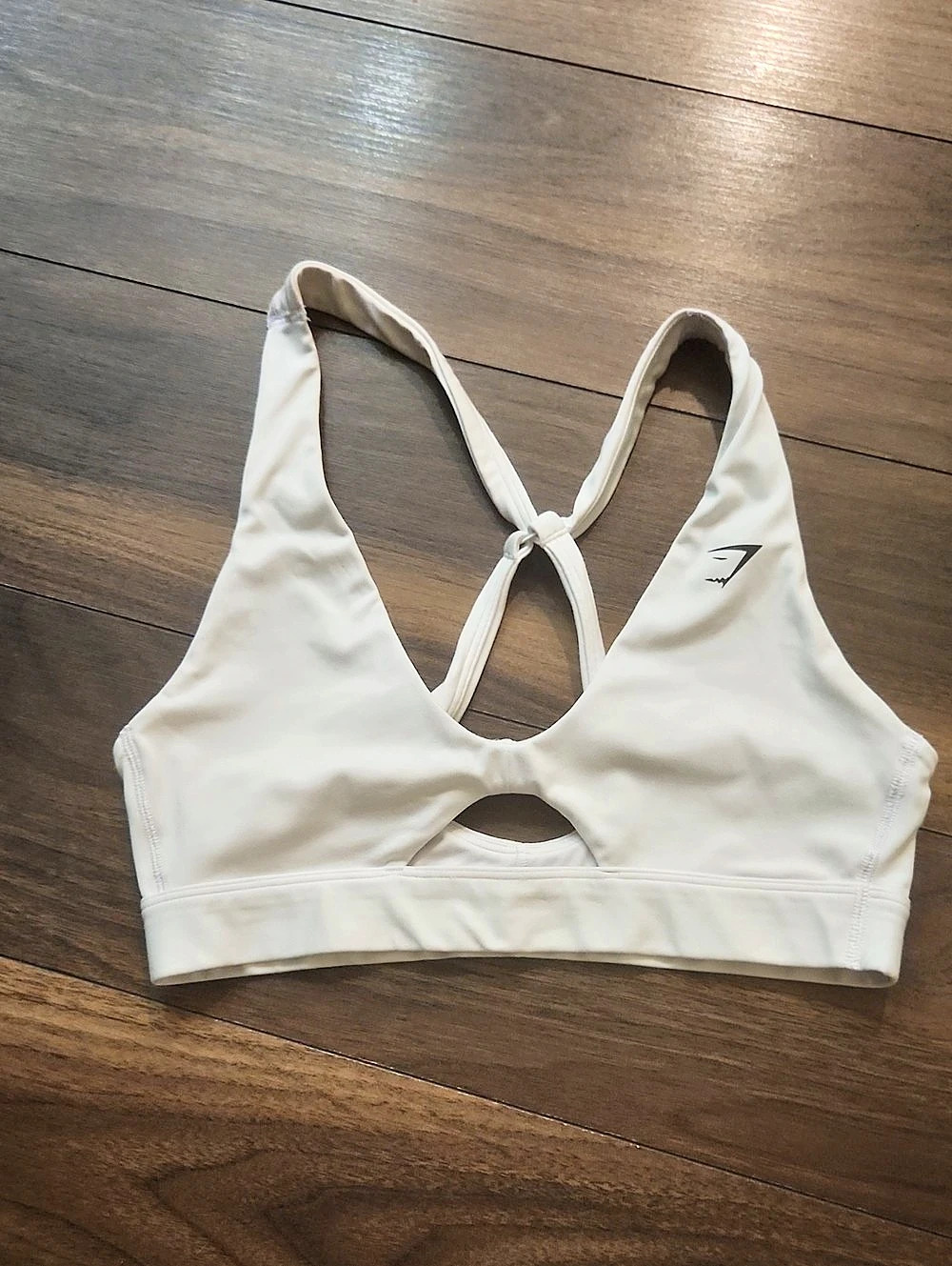 Gymshark Peek A Boo Sports Bra White Medium
